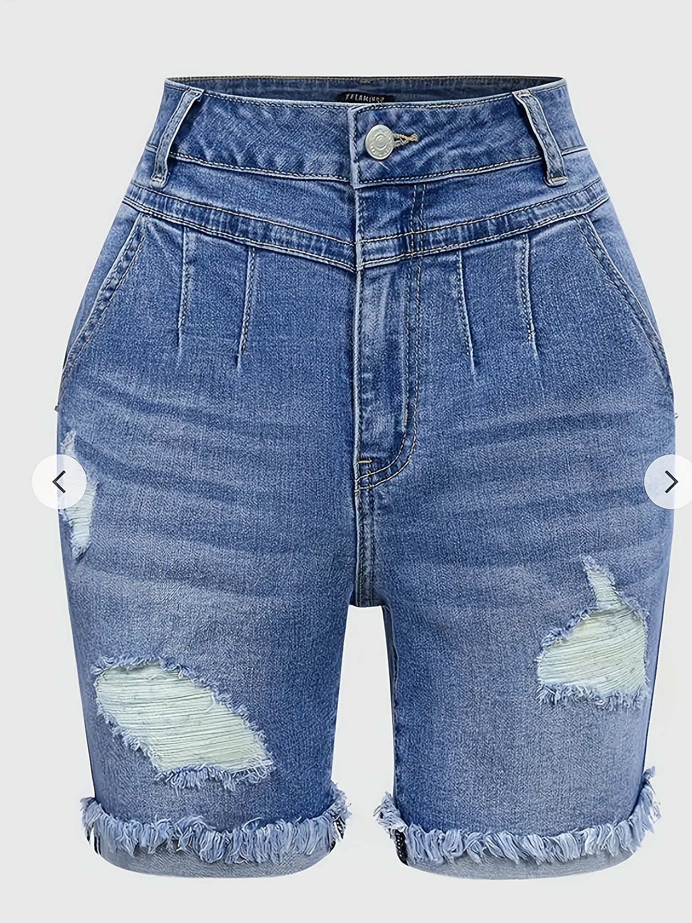 Trendy Plus Size Ripped Denim Shorts