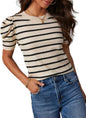 Womens Summer Casual Short-Sleeve Knitted Top  Short sleeve t-shirts Sculptify™