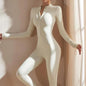 Long Sleeve Outdoor Sports Jumpsuit Workout Clothes Zipper Training Skinny Hip Raise Yoga Clothes - Sculptify™