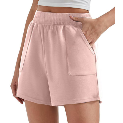 Casual Loose Fit Cream Sports Shorts