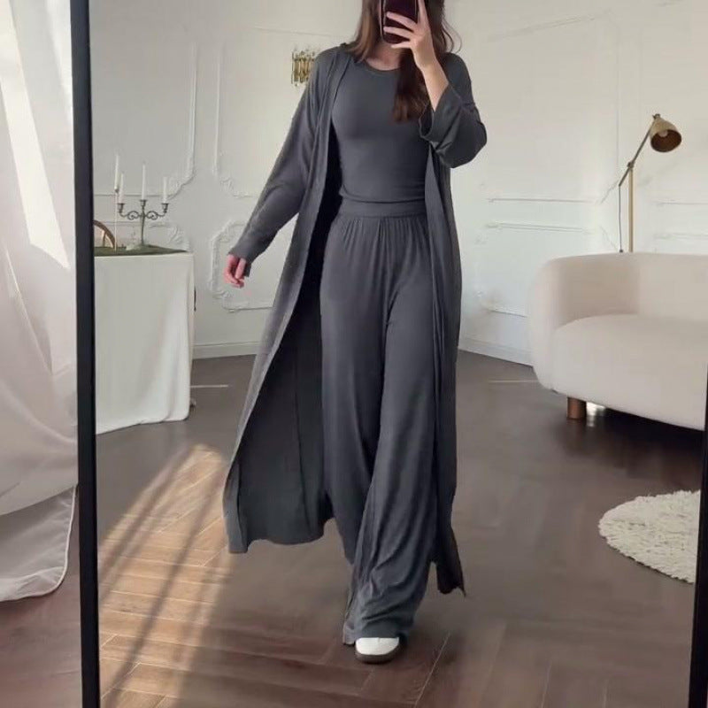 Everyday Wide-leg Pants And Tank Top Three-piece Set  Sets Sculptify™