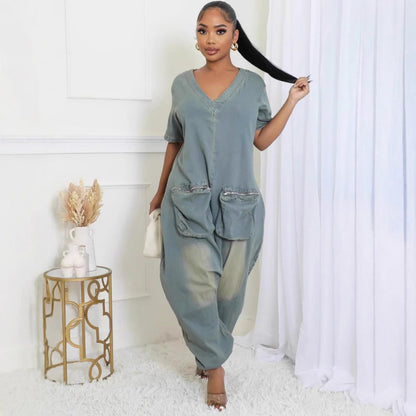 Women's Loose Crotch Jumpsuit Retro Personality - Sculptify™