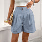 Casual Solid Color Straight-Leg Shorts