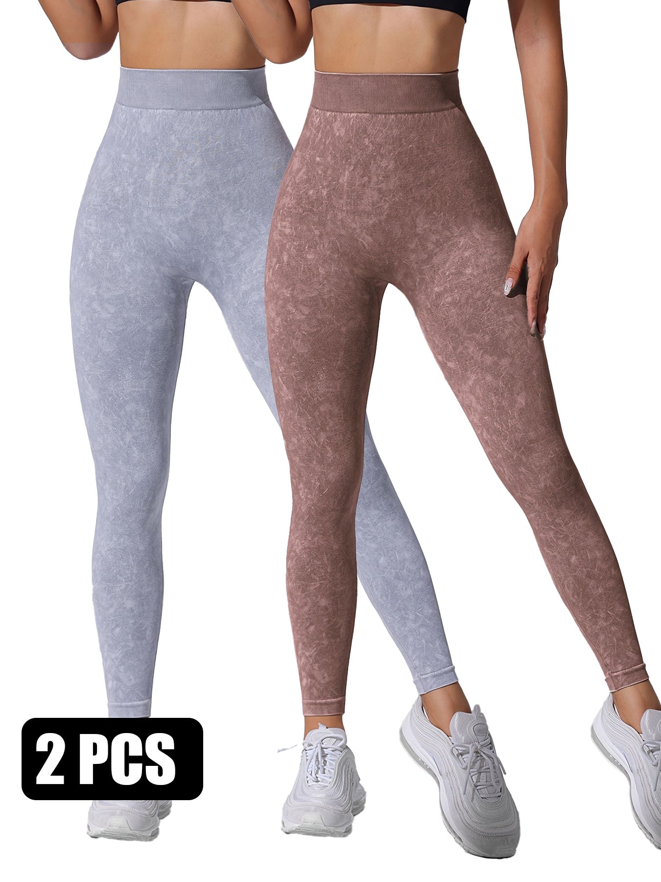 Vintage Wash Seamless Leggings – Set of 2