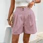 Casual Solid Color Straight-Leg Shorts