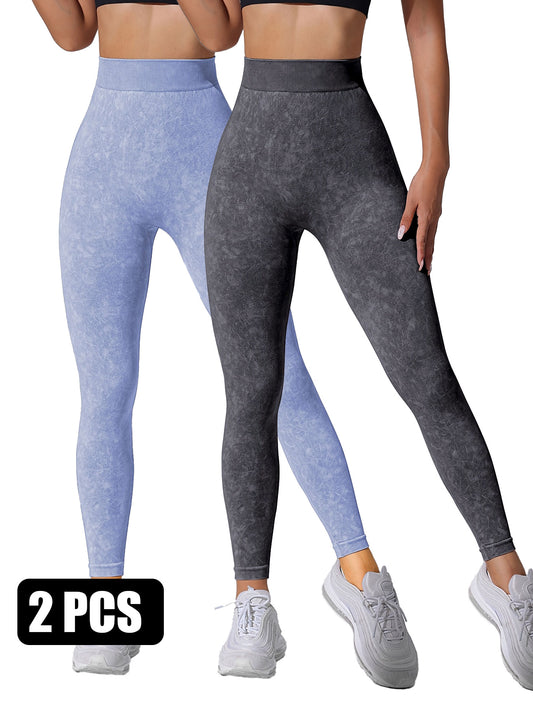 Vintage Wash Seamless Leggings – Set of 2