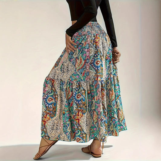 Flowy Summer Paisley Printed Skirt