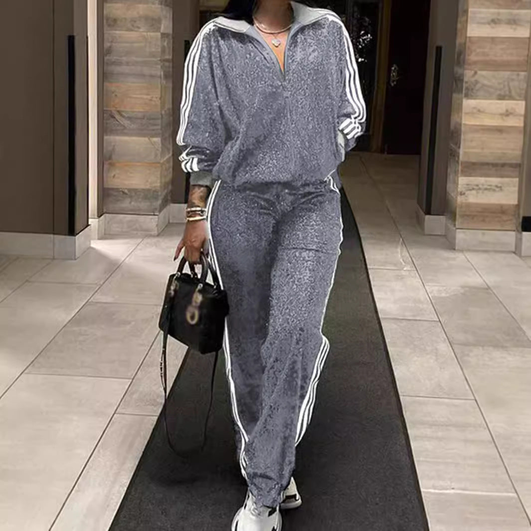 Sequin Plus Size Casual Set For Women - Sculptify™