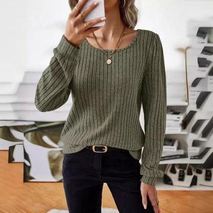 Casua Relaxed-fit Solid-color V-neck Sweater - Sculptify™