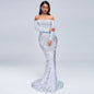 Sexy Strapless Long Sleeve Sequins Party Evening Dress - Sculptify™