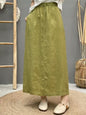 High-Waist Lace-Up Linen Pencil Skirt