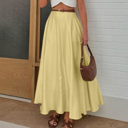 Sleek Draping Polyester Satin Skirt