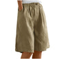 High-Waist Button & Elastic Shorts