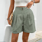 Casual Solid Color Straight-Leg Shorts