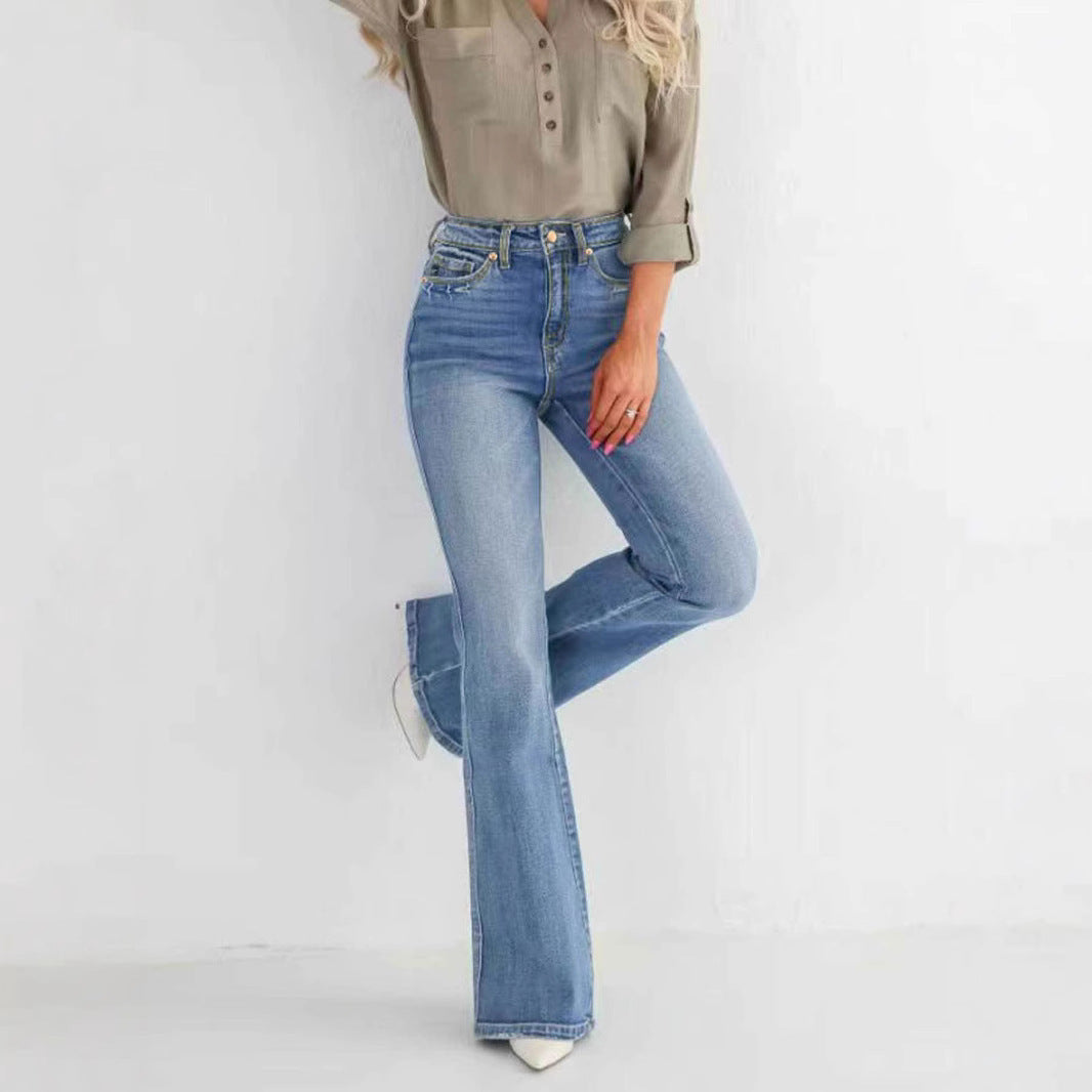 High-Waist Sleek Bootcut Jeans
