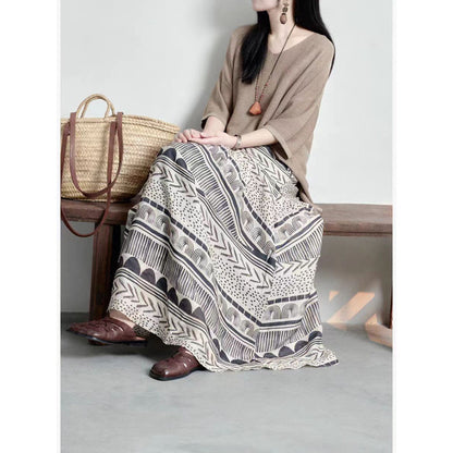 Modern Contrast Panel Skater Skirt