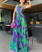 Green Printing Casual Lace Up Jumpsuit - Sculptify™