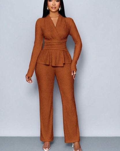 Womens Versatile, Waist-Cinching, Slimming Solid-Color Long-Sleeve Set  Sets Sculptify™
