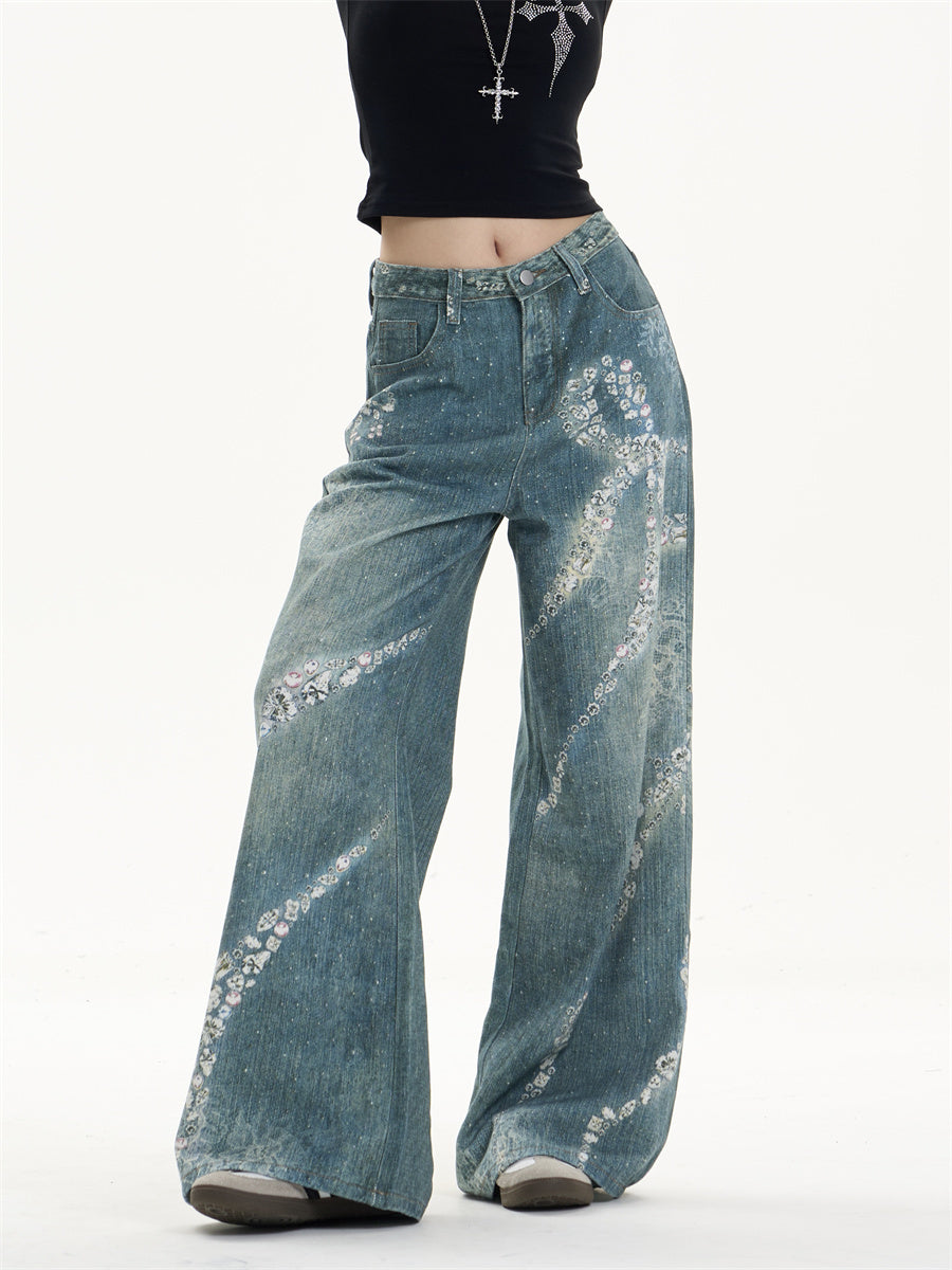 Trendy Bowknot Wide Jeans