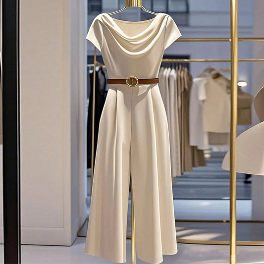 European And American Elegant Style Satin Jumpsuit - Sculptify™