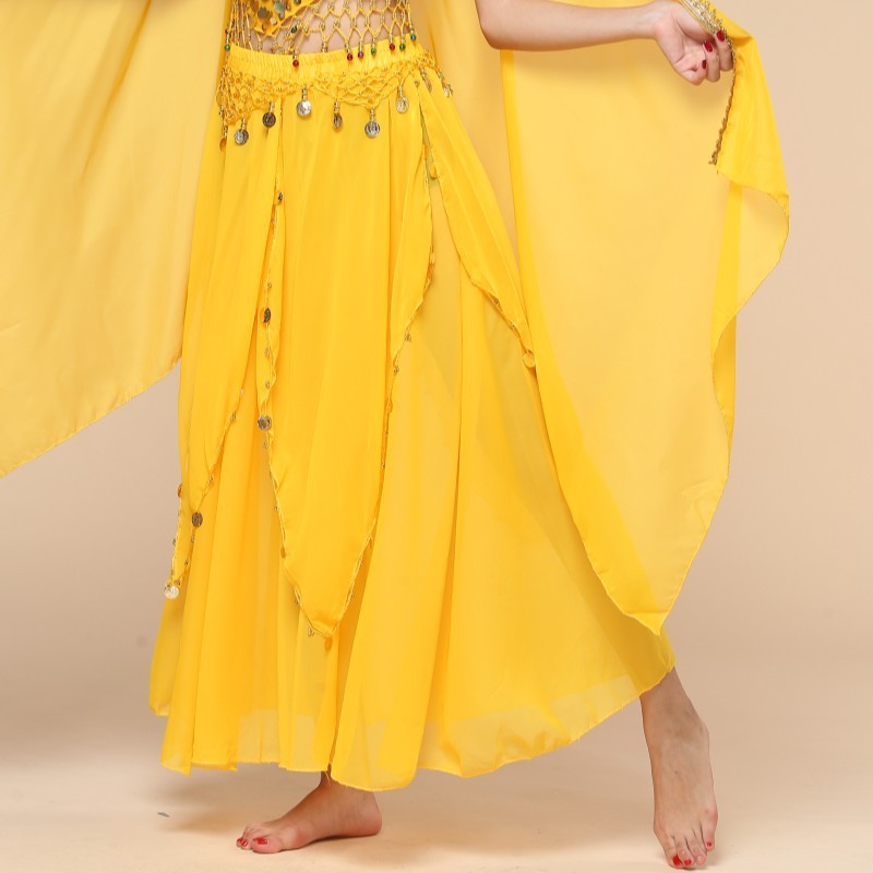 Stage-Ready Coin Hanging Chiffon Skirt