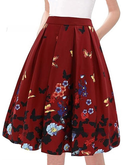 Feminine Vintage Style Flower Skirt