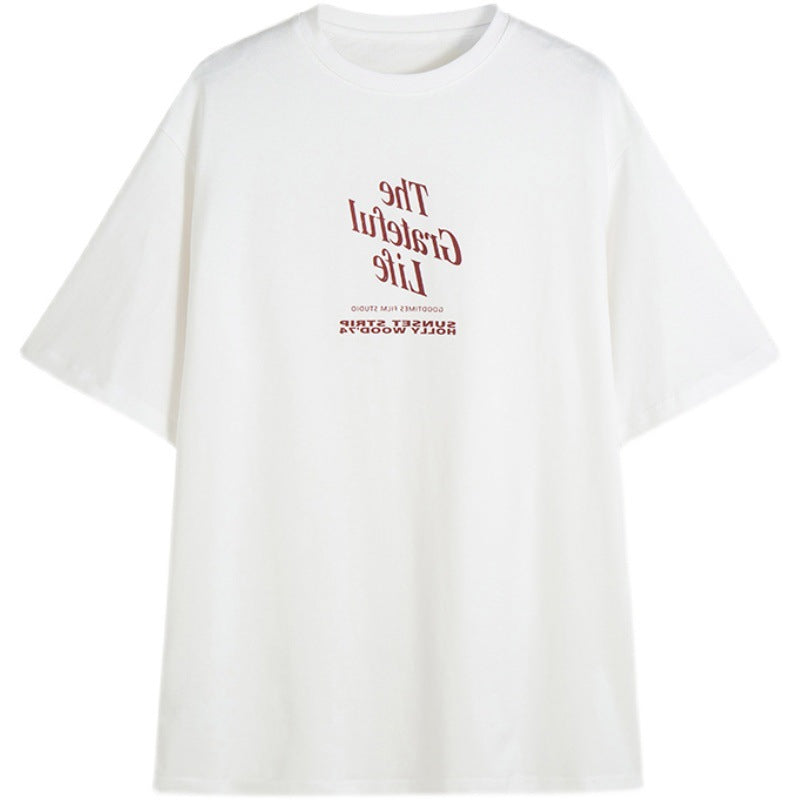 Relaxed Laid-back Versatile Retro Short-sleeve T-shirt  Short sleeve t-shirts Sculptify™