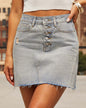 Modern Summer Ripped Jean Skirt