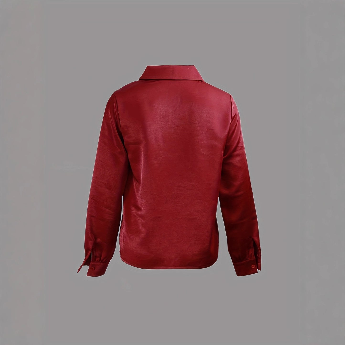 Elegant Solid-Color Minimalist V-Neck Long-Sleeve Shirt - Sculptify™