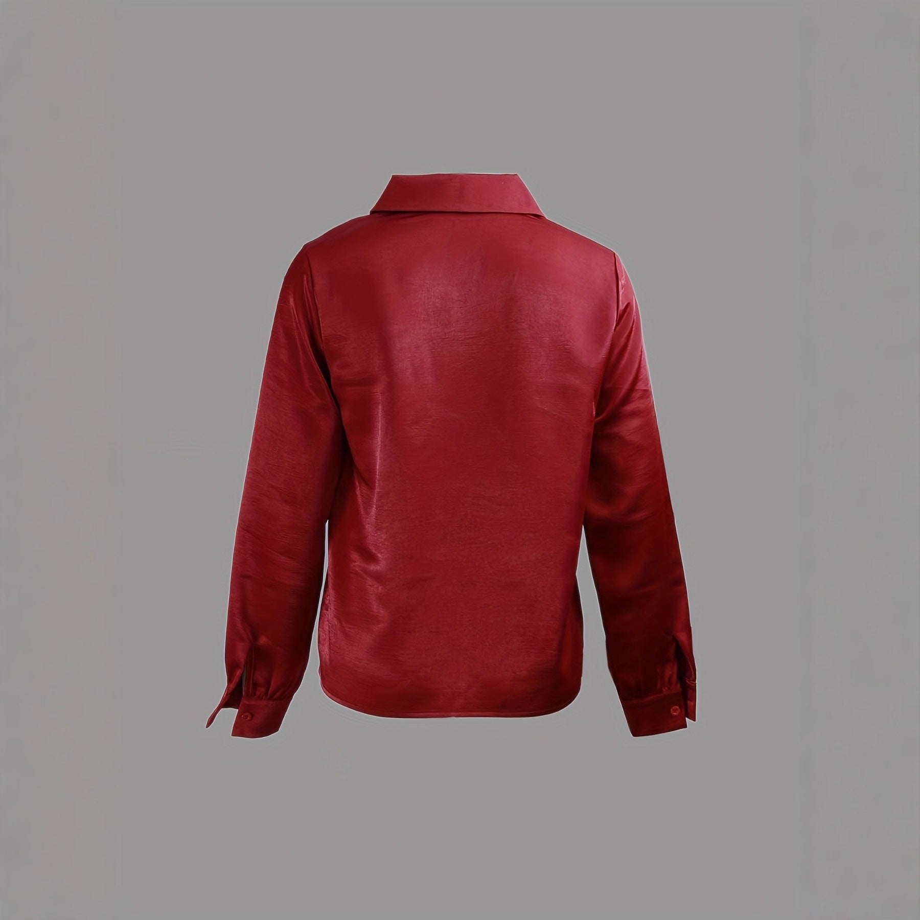 Elegant Solid-Color Minimalist V-Neck Long-Sleeve Shirt - Sculptify™