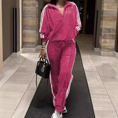 Sequin Plus Size Casual Set For Women - Sculptify™