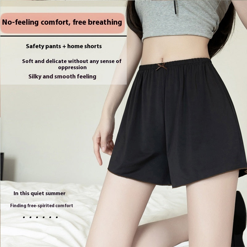 Soft Ice Silk Plus-Size Safety Shorts