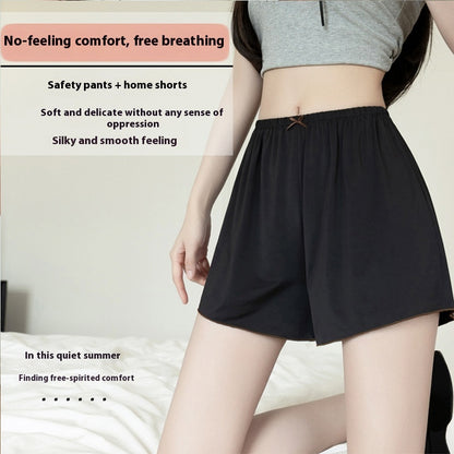 Soft Ice Silk Plus-Size Safety Shorts